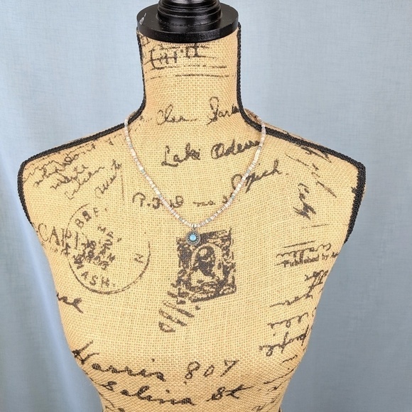 Jewelry - Boho Blue/Brown Shell/Beaded Turquoise Necklace